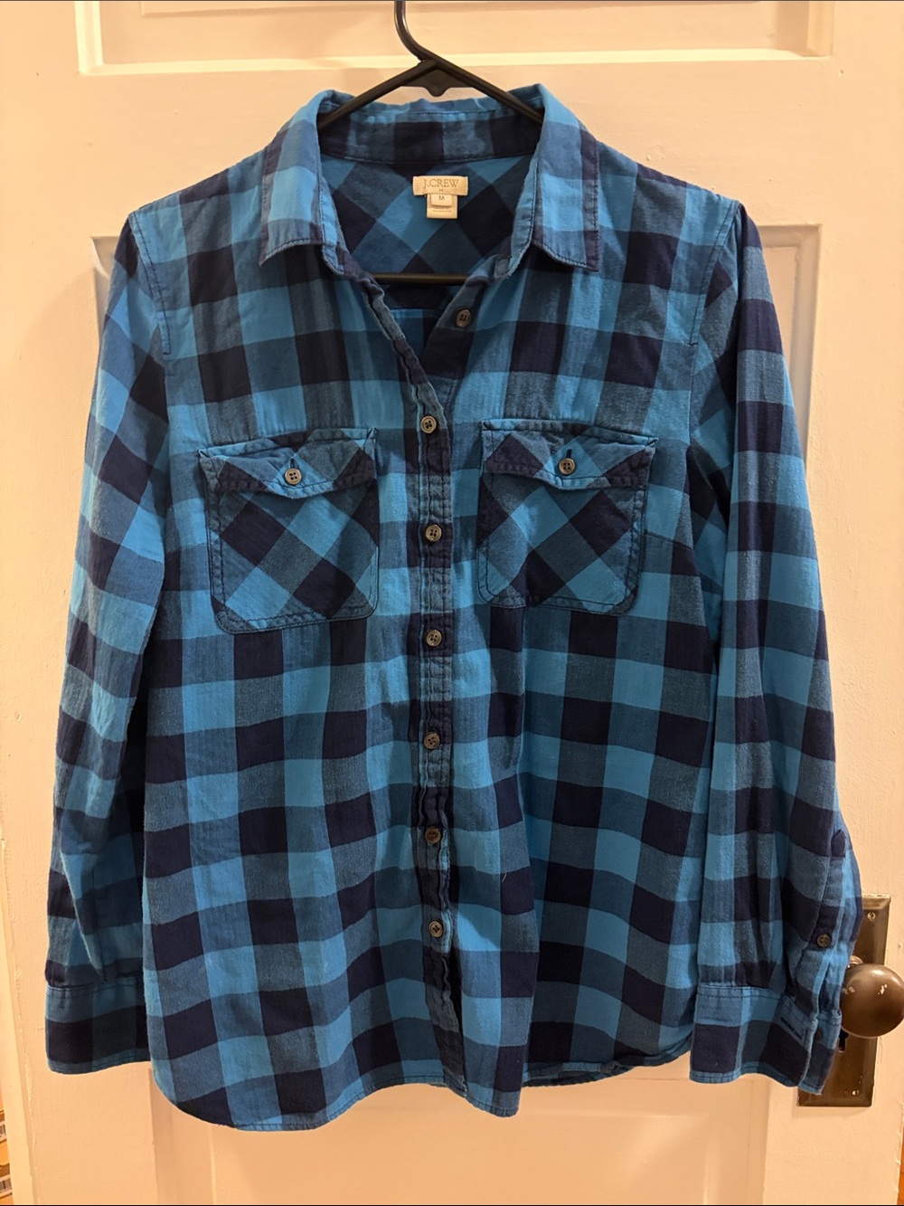 J. Crew Men's Blue Buffalo Plaid Button-Down Shirt